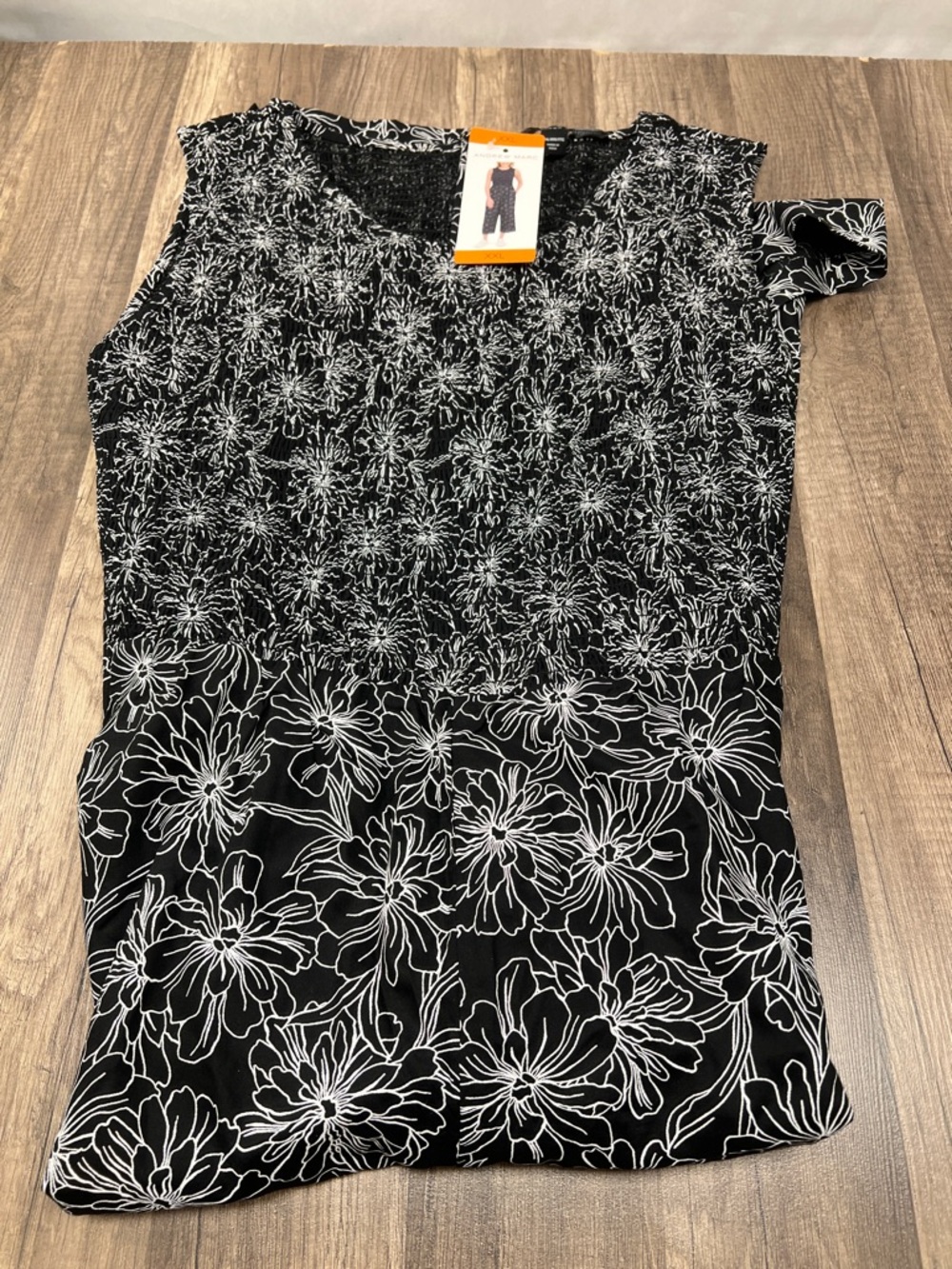 Andrew Marc Black Floral Print Sleeveless Wide-Leg Jumpsuit - Picture 5 of 13